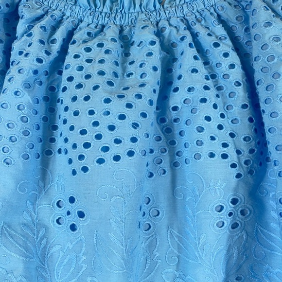 Melissa Odabash Francesca Top Size S Cornflower Blue Boho Eyelet Top EUC - Picture 3 of 11